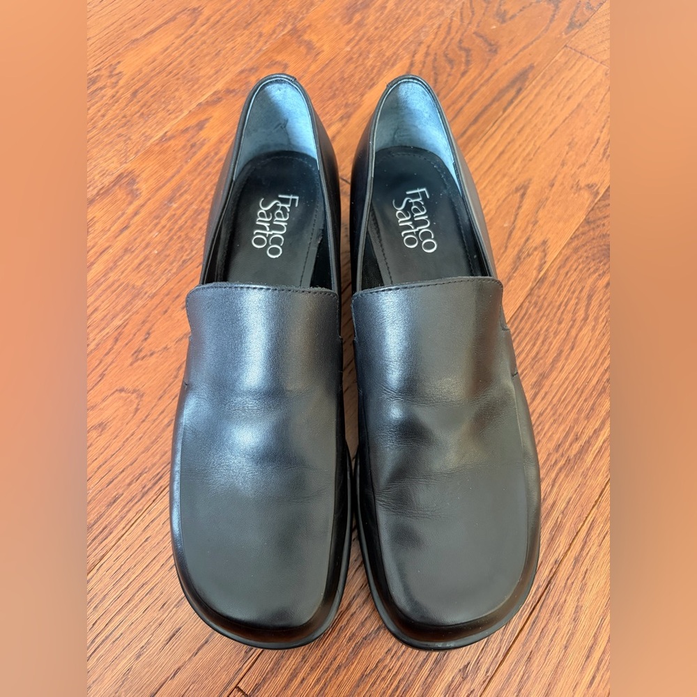 Franco Sarto Womens 8.5 M Bocca FlexLoafer Slip On Leather Block Heel Like New
